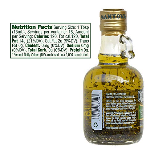 Mantova Grand’Aroma Flavored Extra Virgin Olive Oils, Variety Gift Set, made in Italy, cold-pressed, 100% natural, heart-healthy, for grilling, barbequing, smoking, and cooking, 8.5 oz