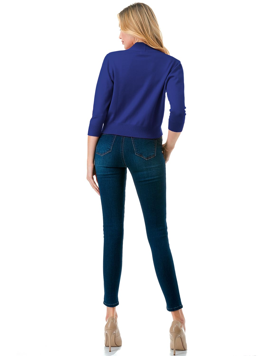 LALABEE Damen-Bolero, klassisch, 3/4-Ärmel, vorne offen, kurz, Cardigan, Shrugs für Kleider (S~XXL)
