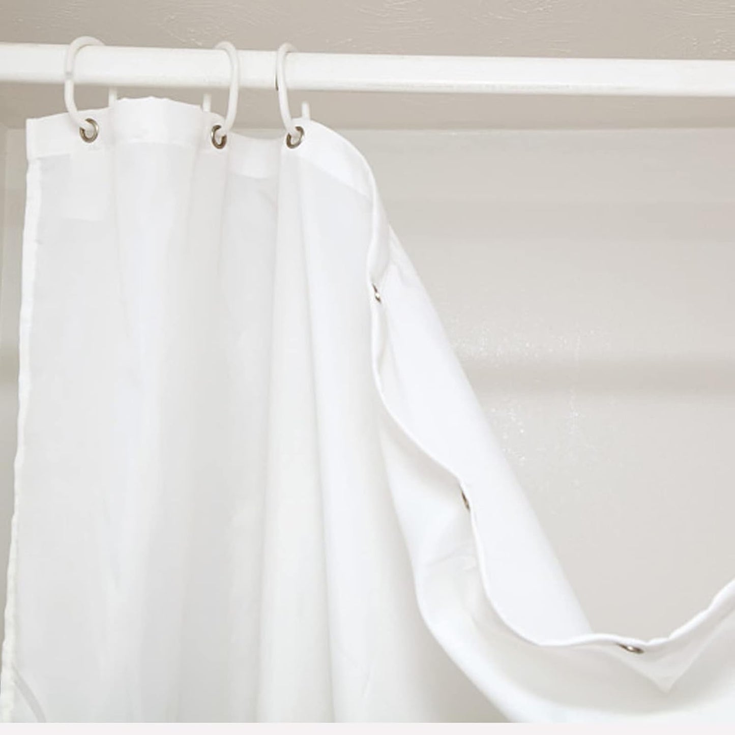 12-Pack Shower Curtain Hooks – Classic White C-Rings