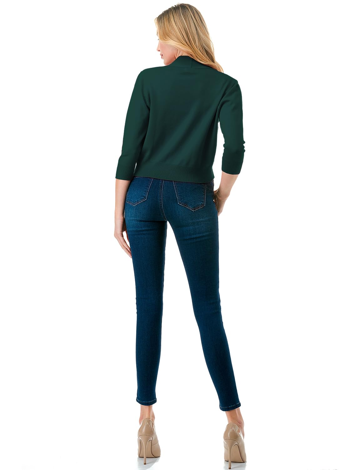 LALABEE Damen-Bolero, klassisch, 3/4-Ärmel, vorne offen, kurz, Cardigan, Shrugs für Kleider (S~XXL)