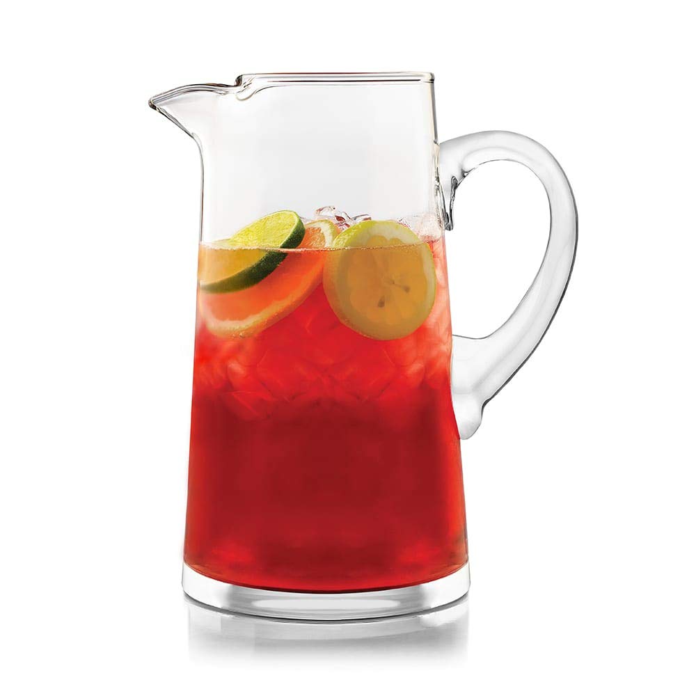 Libbey Acapulco Large Glass Pitcher Set of 2, 89 Oz, Clear, Tall Bubble Glass Pitchers with Handle, Modern Pitcher Set for Iced Tea, Punch, and More