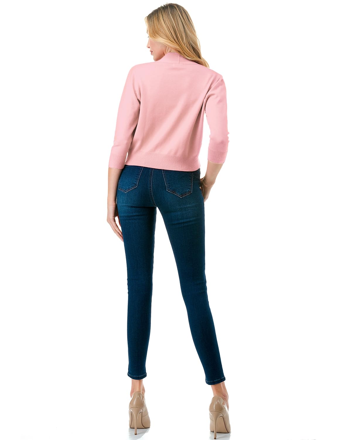 LALABEE Damen-Bolero, klassisch, 3/4-Ärmel, vorne offen, kurz, Cardigan, Shrugs für Kleider (S~XXL)