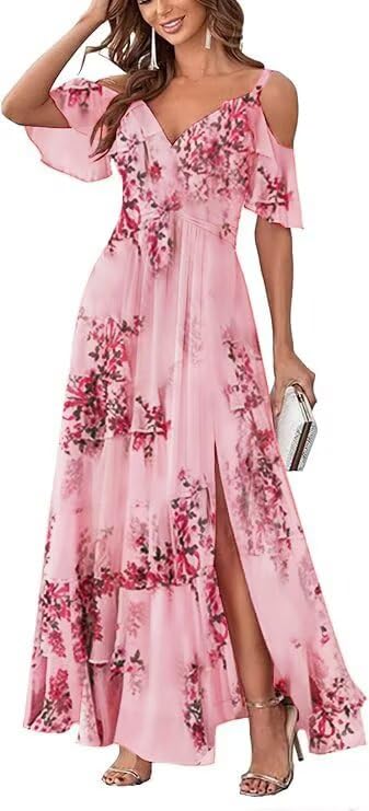 Long Chiffon Junior Bridesmaids Dresses for Women Wedding Party Dress Formal Military Ball Gown ABC095