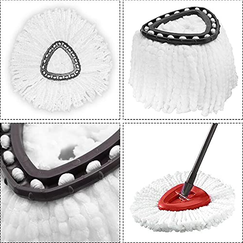 Mop Heads Replacement for O-Ceda Easy Wrin Spin Mop, Microfiber Spin Mop Refills, Easy Cleaning Mop Head Replacement (4pcs 1-Tank Mop White)