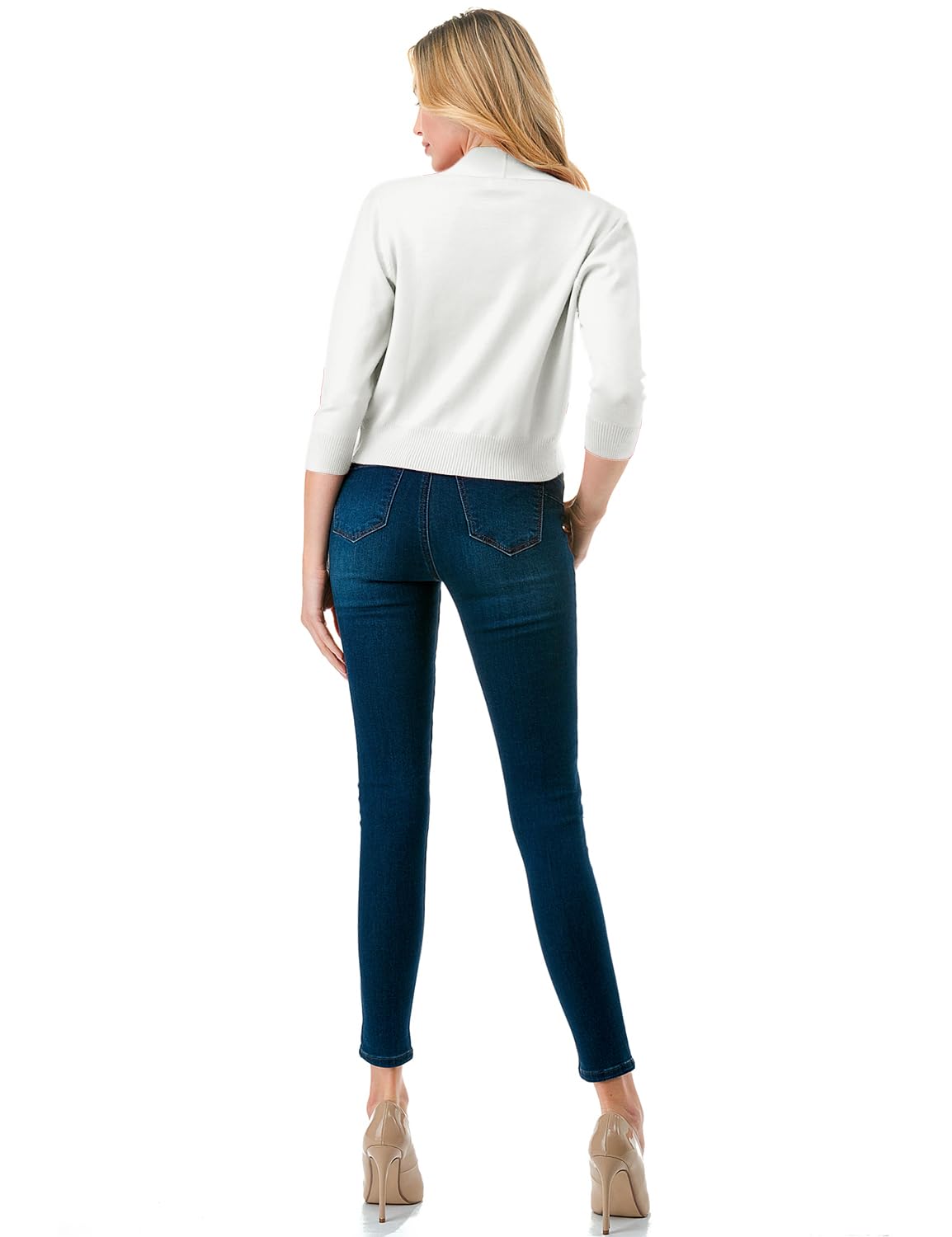 LALABEE Damen-Bolero, klassisch, 3/4-Ärmel, vorne offen, kurz, Cardigan, Shrugs für Kleider (S~XXL)