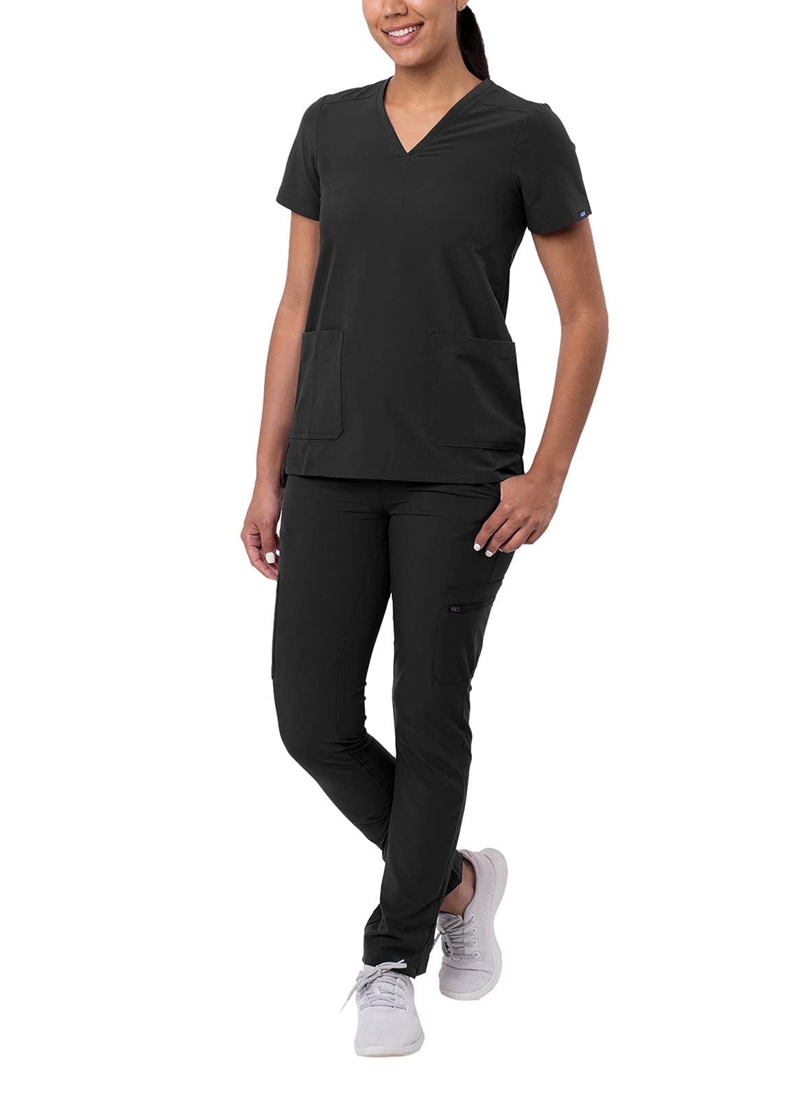 Ensemble de gommage Adar Addition Go-Basic pour femme - Haut de gommage slim à col en V et pantalon de gommage cargo skinny