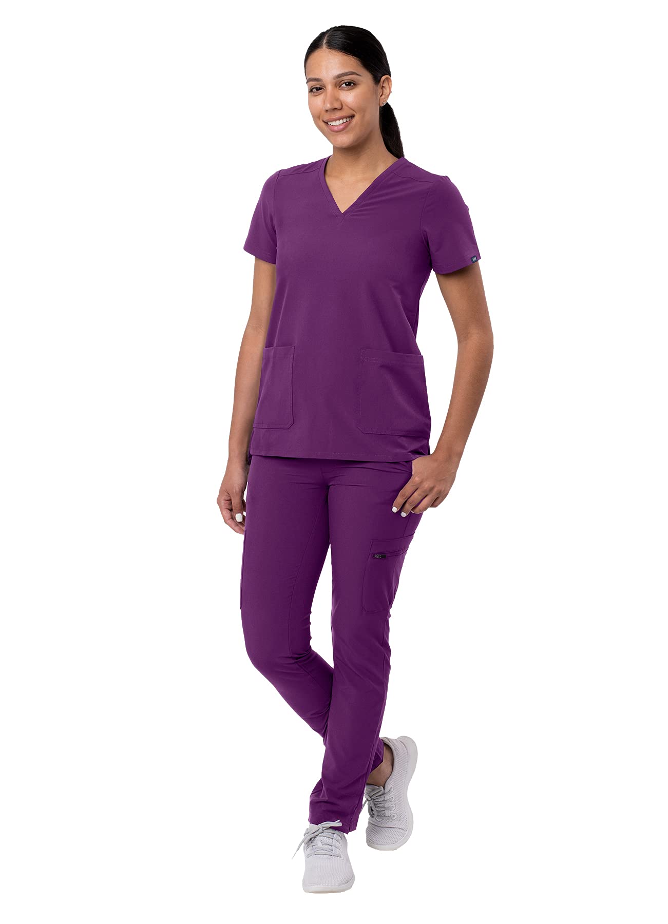 Ensemble de gommage Adar Addition Go-Basic pour femme - Haut de gommage slim à col en V et pantalon de gommage cargo skinny