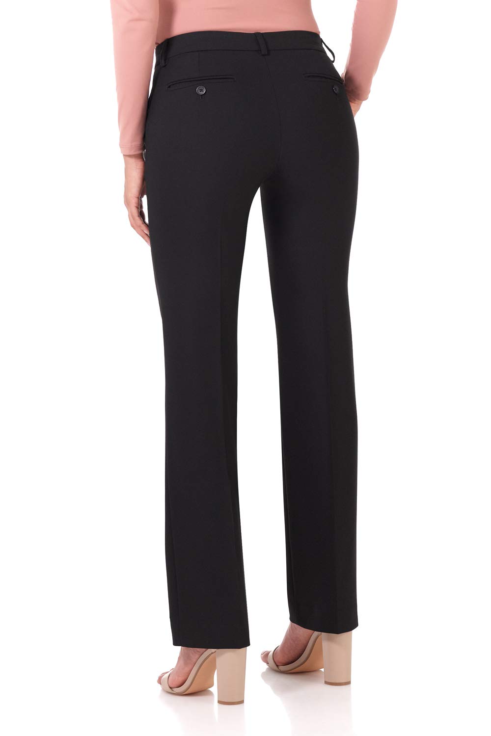 Rekucci Smart Stretch-Hose für Damen vom Schreibtisch bis zum Abendessen mit geradem Bein und Reißverschluss
