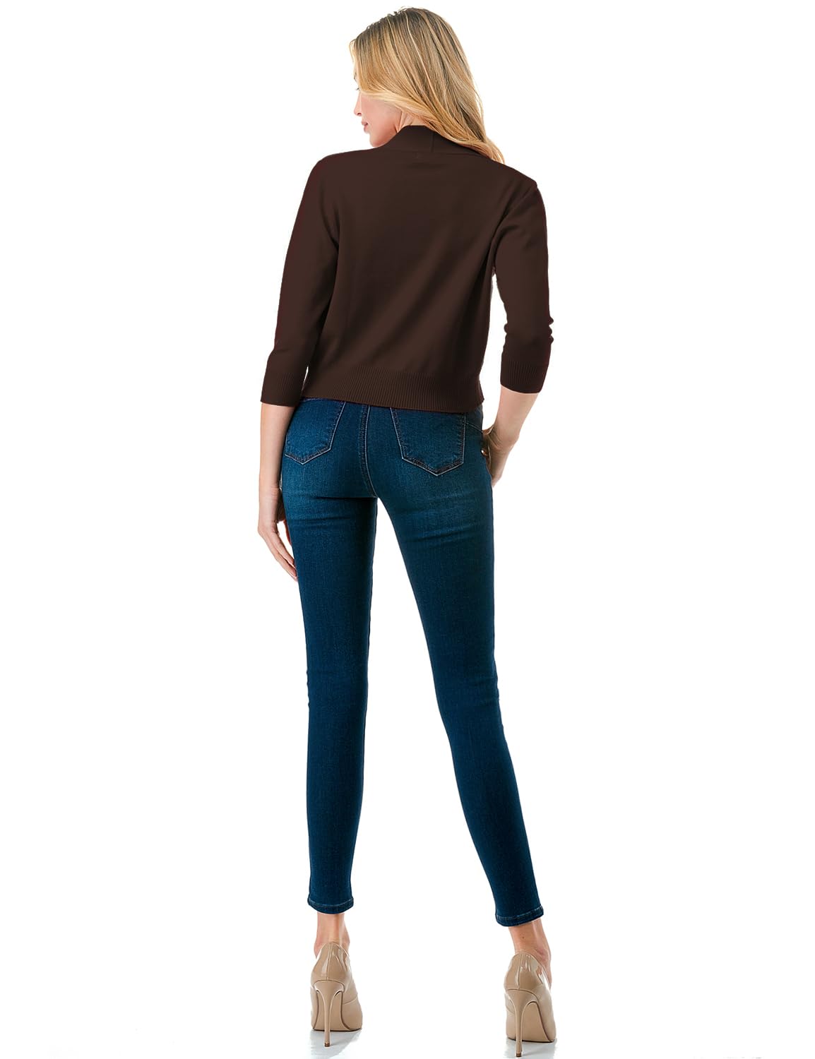 LALABEE Damen-Bolero, klassisch, 3/4-Ärmel, vorne offen, kurz, Cardigan, Shrugs für Kleider (S~XXL)