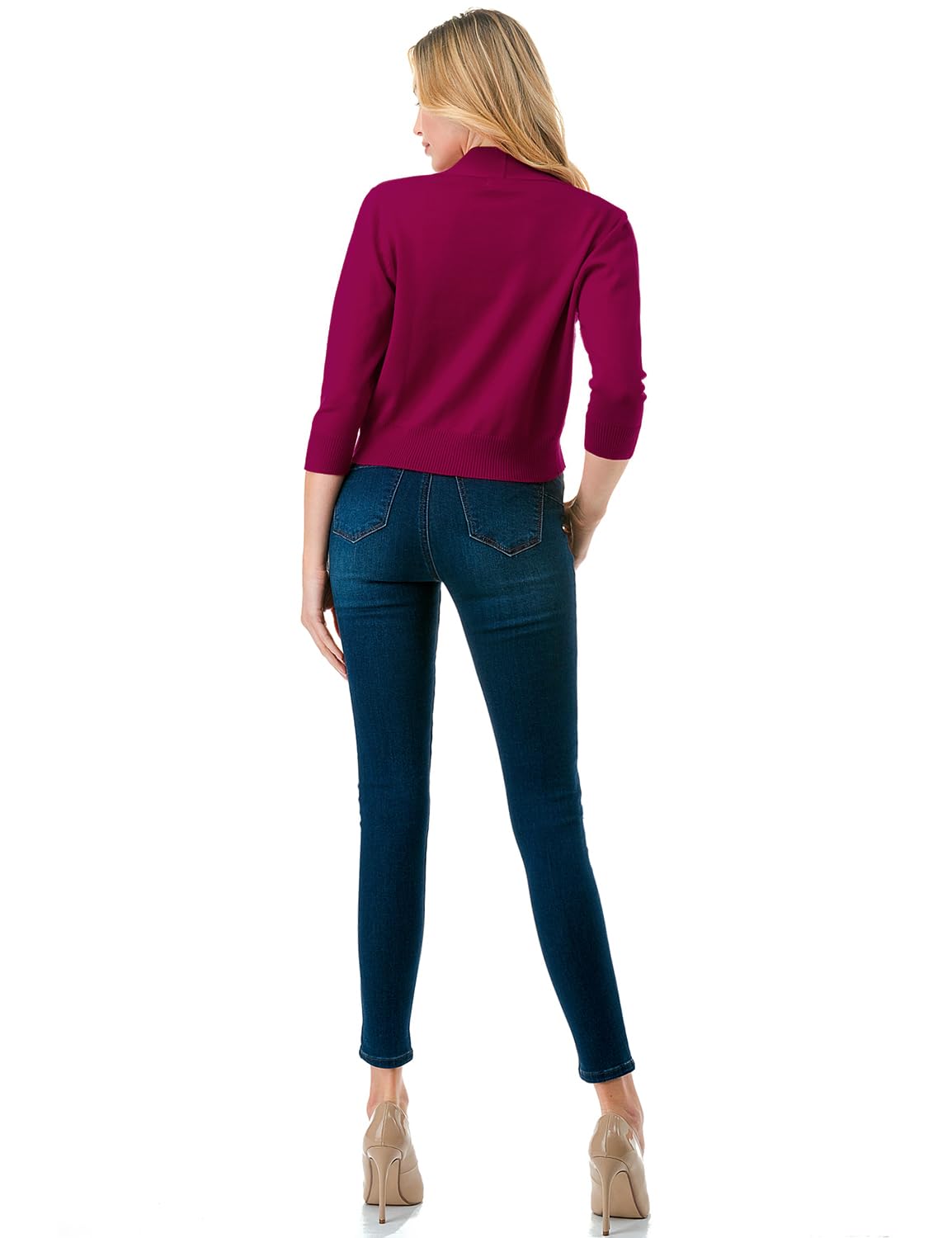 LALABEE Damen-Bolero, klassisch, 3/4-Ärmel, vorne offen, kurz, Cardigan, Shrugs für Kleider (S~XXL)