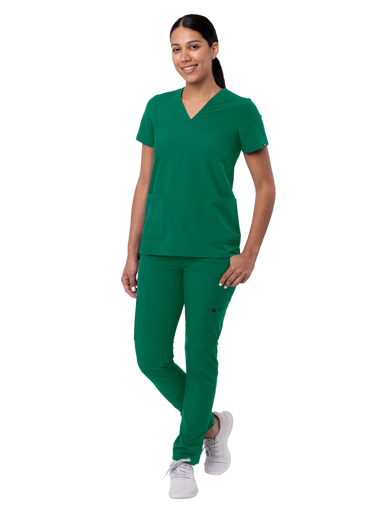 Ensemble de gommage Adar Addition Go-Basic pour femme - Haut de gommage slim à col en V et pantalon de gommage cargo skinny