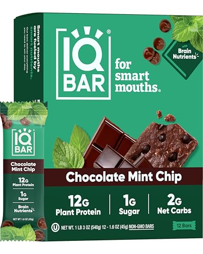 IQBAR Brain and Body Plant Protein Bars - 7 Bar Sampler Pack - Gluten Free, High Fiber, Vegan Snacks - Low Sugar Meal Replacement