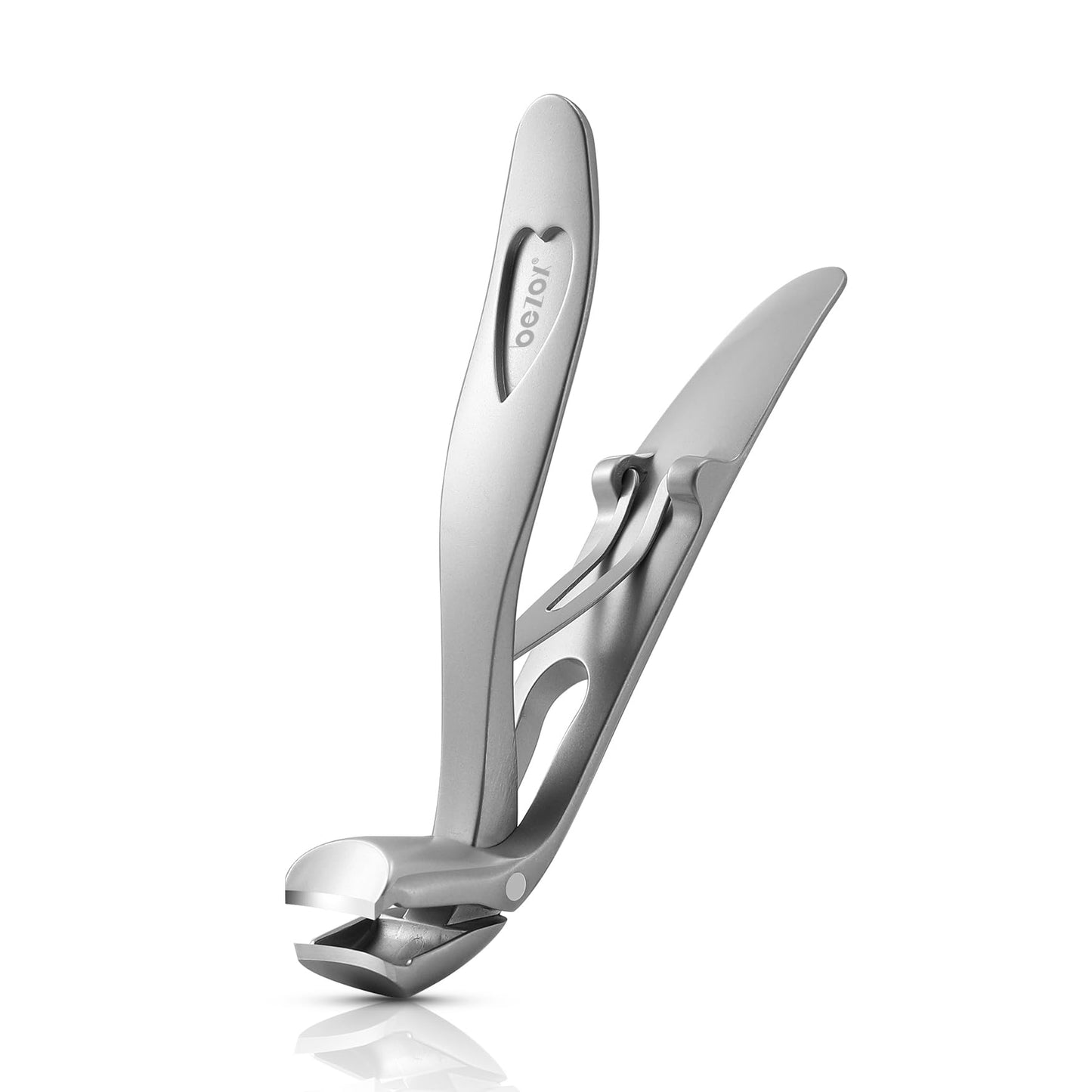 BEZOX Angled Head Toe Nail Clippers for Seniors for Thick Nails - Ergonomic Toenails Clipper for Thick Toenails, Premium Finger Nails Clipper for Adult with Catcher - Black