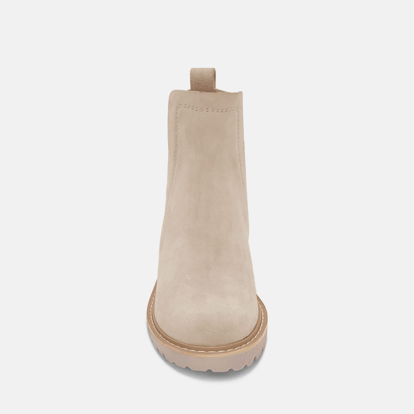 Trish Lucia Damen Chelsea-Stiefel mit Plateausohle, knöchelhoch, klobiger Blockabsatz, rutschfest, Wildleder, modische Schlupfstiefeletten