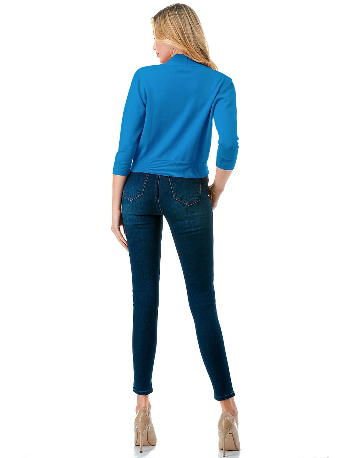 LALABEE Damen-Bolero, klassisch, 3/4-Ärmel, vorne offen, kurz, Cardigan, Shrugs für Kleider (S~XXL)