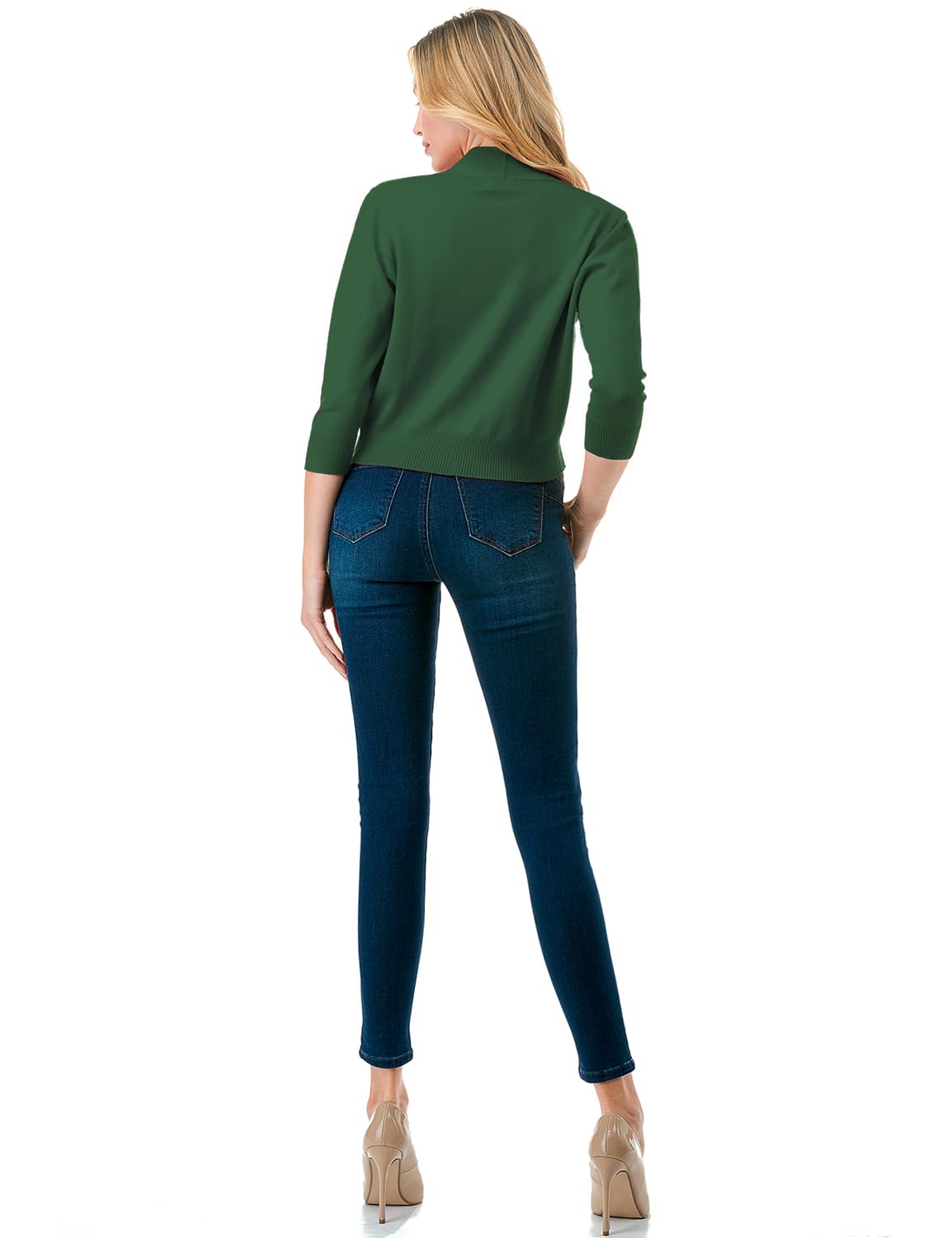 LALABEE Damen-Bolero, klassisch, 3/4-Ärmel, vorne offen, kurz, Cardigan, Shrugs für Kleider (S~XXL)