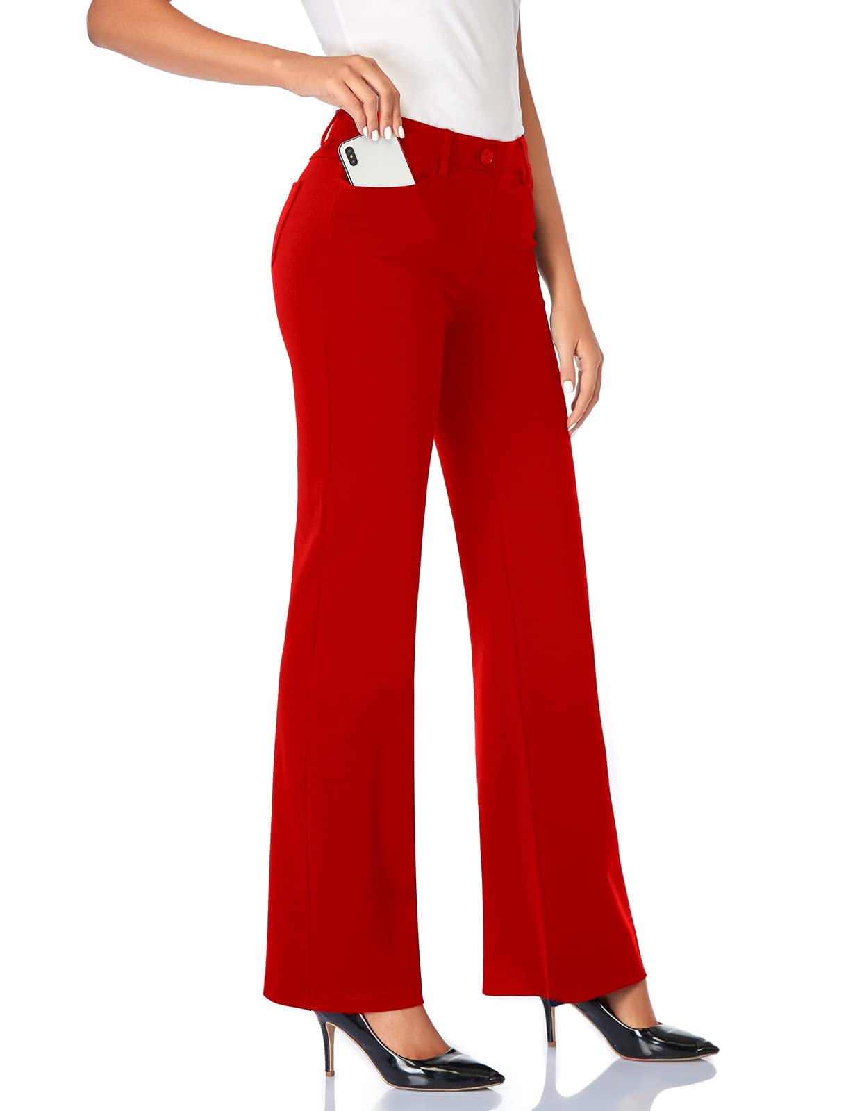 Pantalon extensible pour femme Tapata 28''/30''/32''/34'' avec poches, taille haute, petite, taille standard pour le travail au bureau