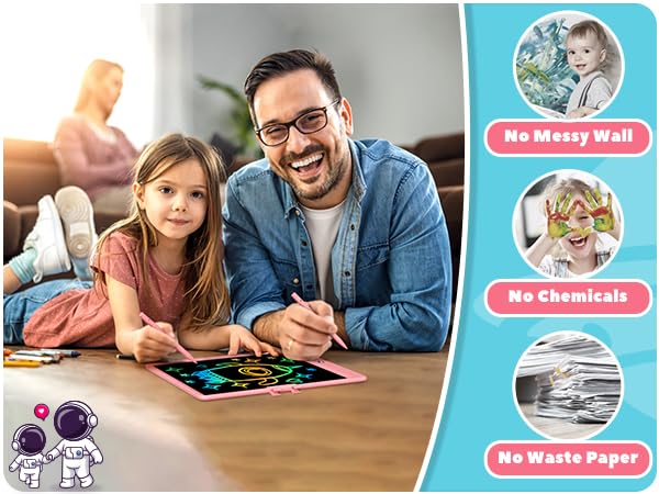 KOKODI LCD Writing Tablet, Valentines Day Gifts for Kids,10 Inch Colorful Toddler Doodle Board Drawing Tablet, Erasable Reusable Electronic Drawing Pads, Educational and Learning Toys for Kids