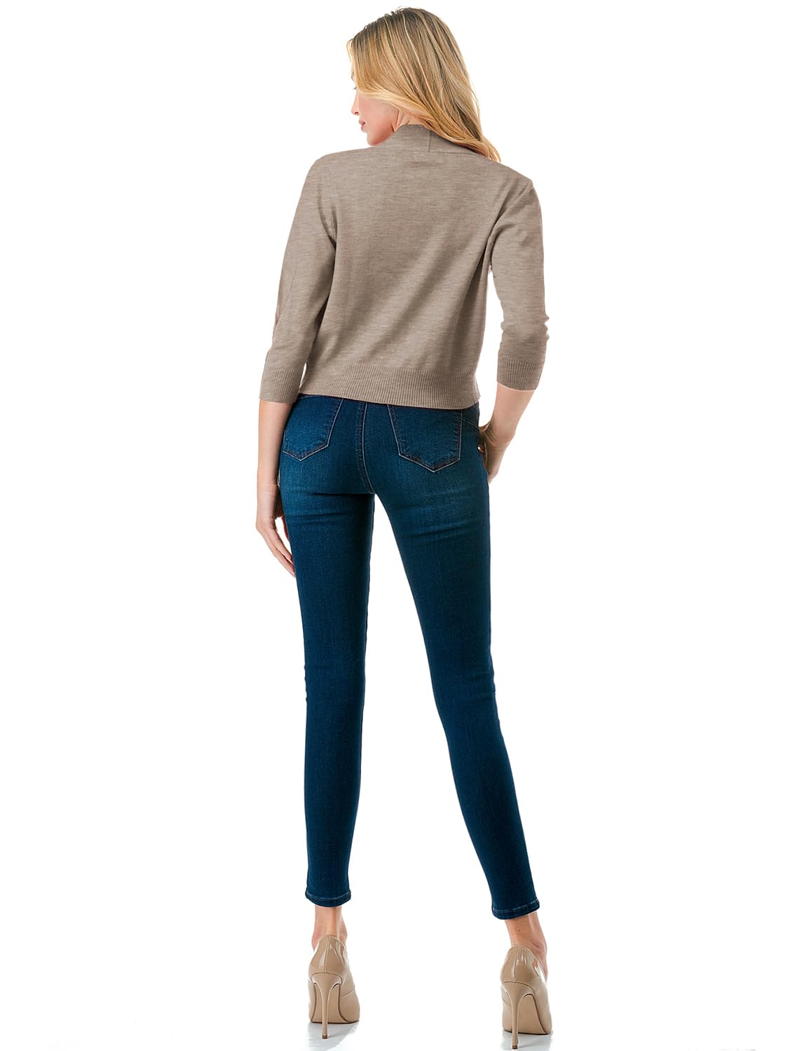 LALABEE Damen-Bolero, klassisch, 3/4-Ärmel, vorne offen, kurz, Cardigan, Shrugs für Kleider (S~XXL)