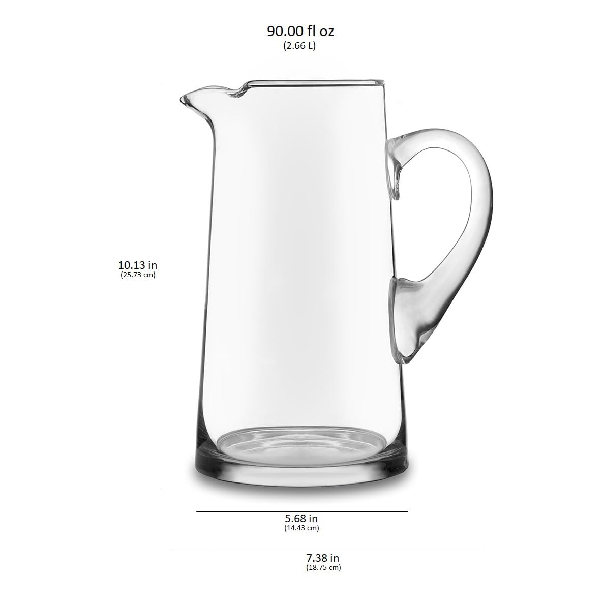 Libbey Acapulco Large Glass Pitcher Set of 2, 89 Oz, Clear, Tall Bubble Glass Pitchers with Handle, Modern Pitcher Set for Iced Tea, Punch, and More