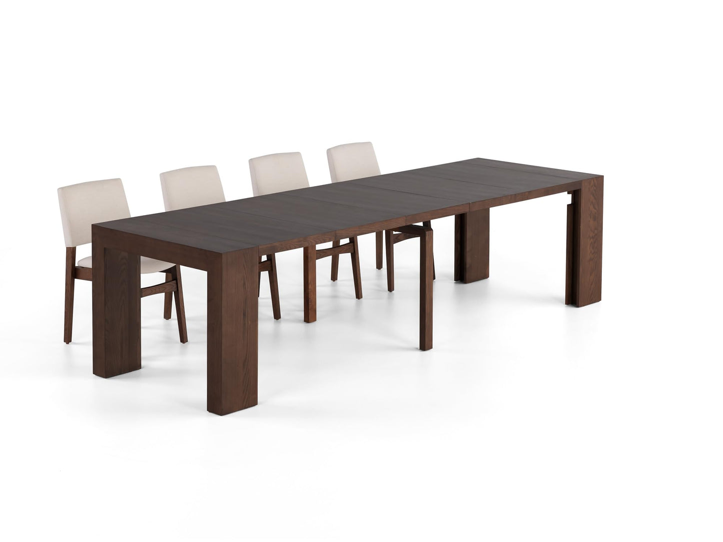 Transformer Table Esstisch-Set für 4 bis 12, ausziehbarer Esstisch aus Holz mit ausziehbarer Bank, Möbel für kleine Räume, Küchentisch-Set (Dunkelgrau, Tisch + Bank)
