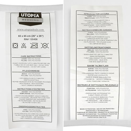Utopia Bedding Bettkissen zum Schlafen (weiß), Queen Size, 2er-Set, Hotelkissen, Kühlkissen für Seiten-, Rücken- oder Bauchschläfer