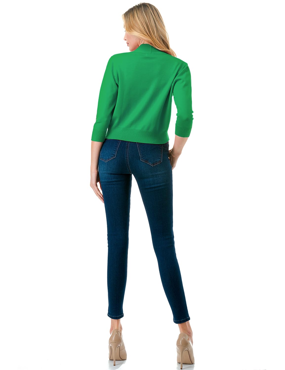 LALABEE Damen-Bolero, klassisch, 3/4-Ärmel, vorne offen, kurz, Cardigan, Shrugs für Kleider (S~XXL)