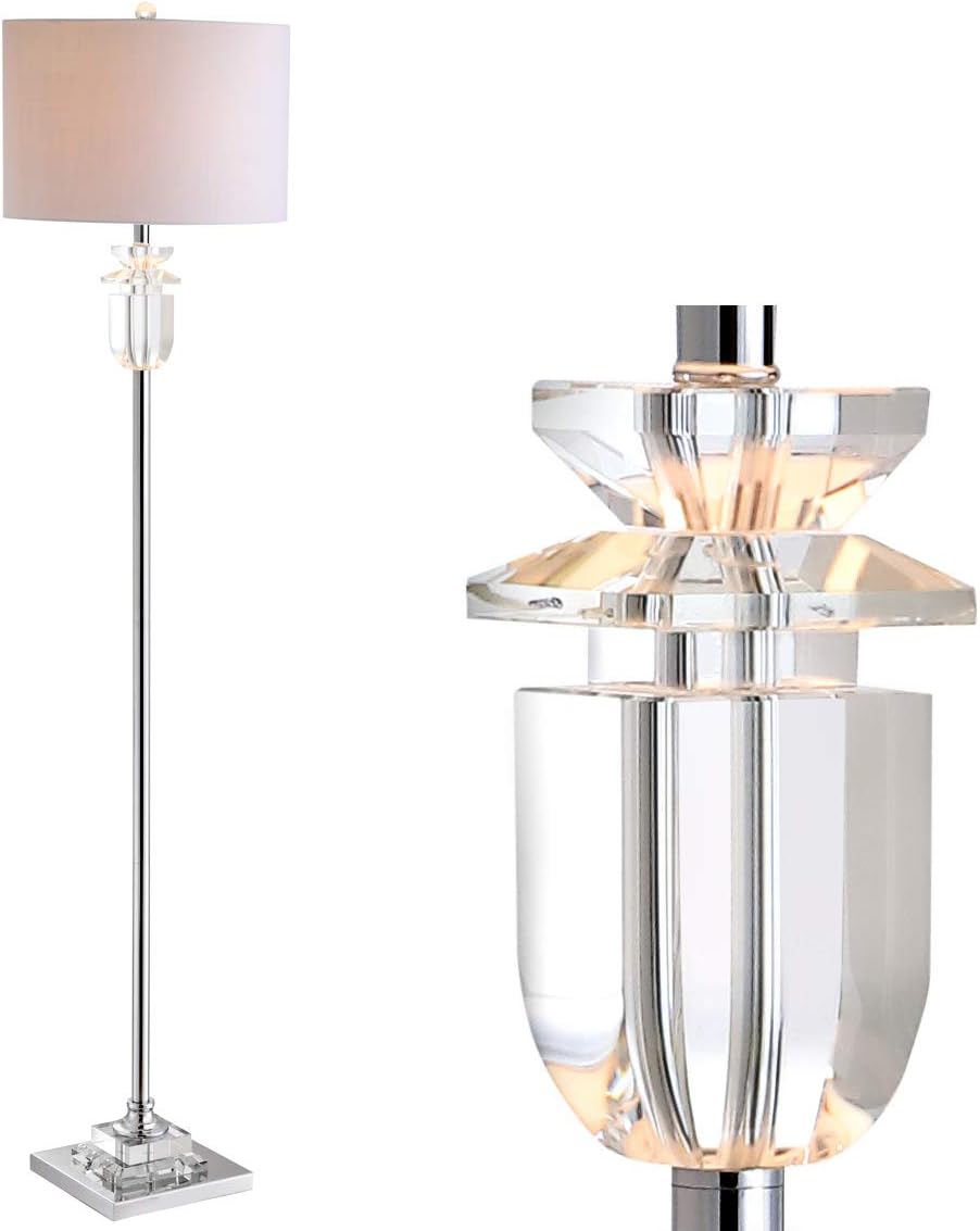 JONATHAN Y JYL1046A Aria 63" LED-Stehlampe aus Kristall/Metall, modern, glamourös, Übergangsstil, für Schlafzimmer, Wohnzimmer, Büro, Lesen, klar/Chrom