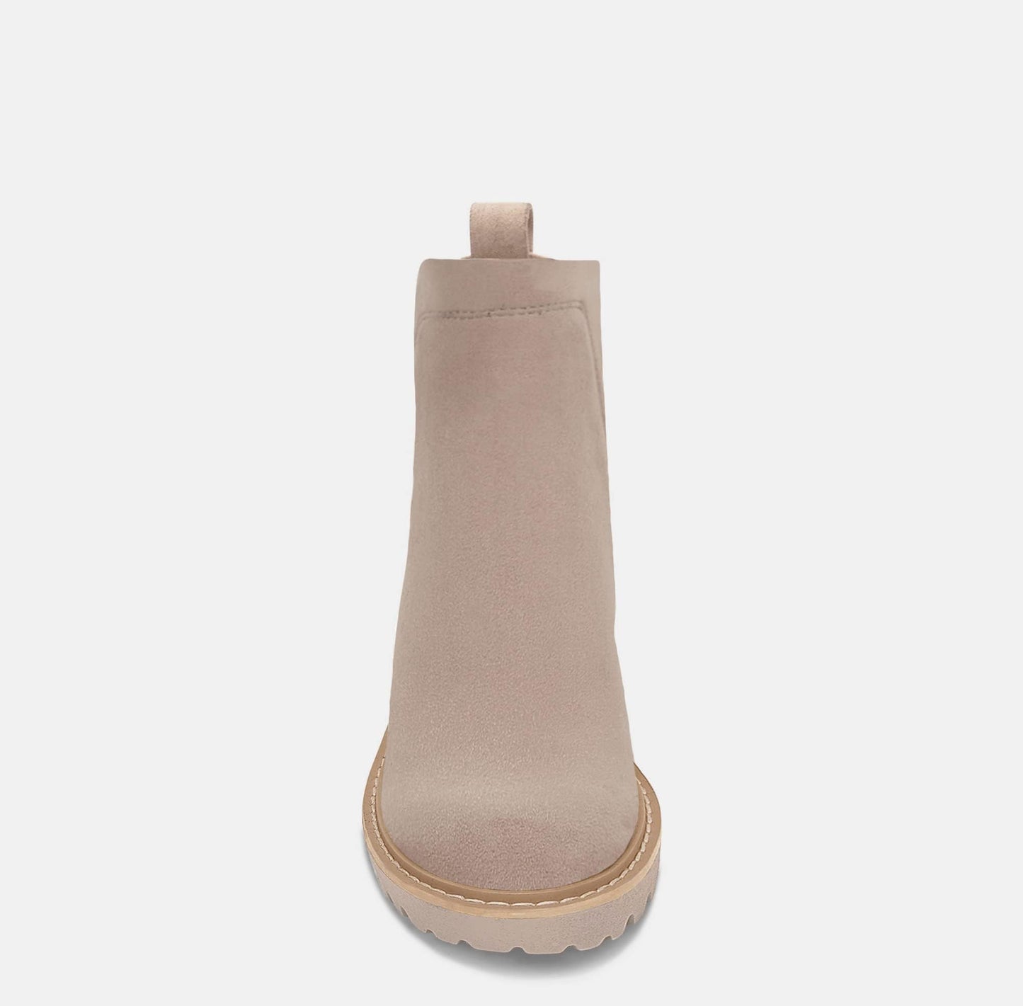 Trish Lucia Damen Chelsea-Stiefel mit Plateausohle, knöchelhoch, klobiger Blockabsatz, rutschfest, Wildleder, modische Schlupfstiefeletten