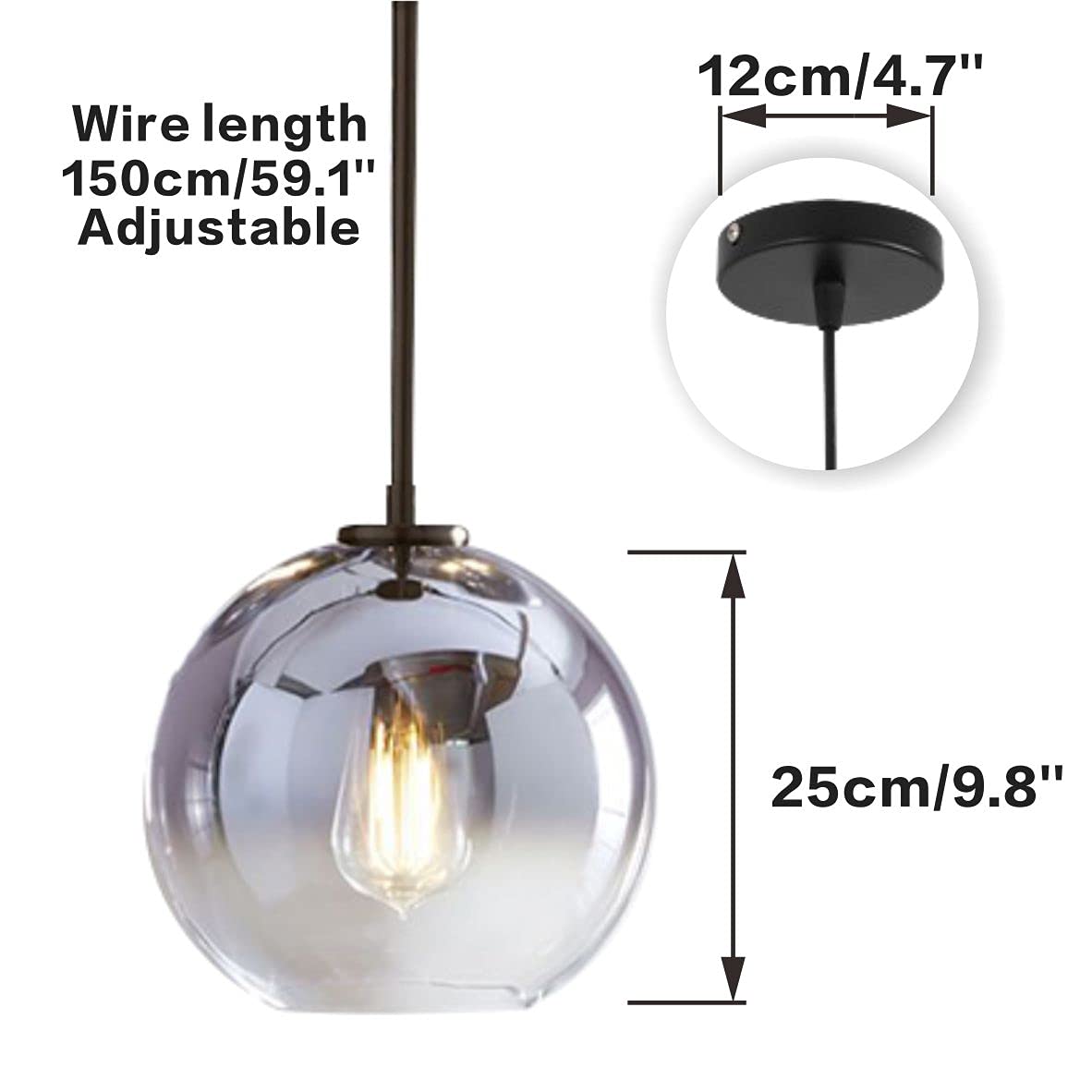 KCO Lighting Gold Cluster Pendelleuchte 3-flammige Cluster Pendelleuchte Große Glaspendelleuchten Kücheninsel Bubble Globe Kronleuchter Mid Century Modern Hängeleuchte