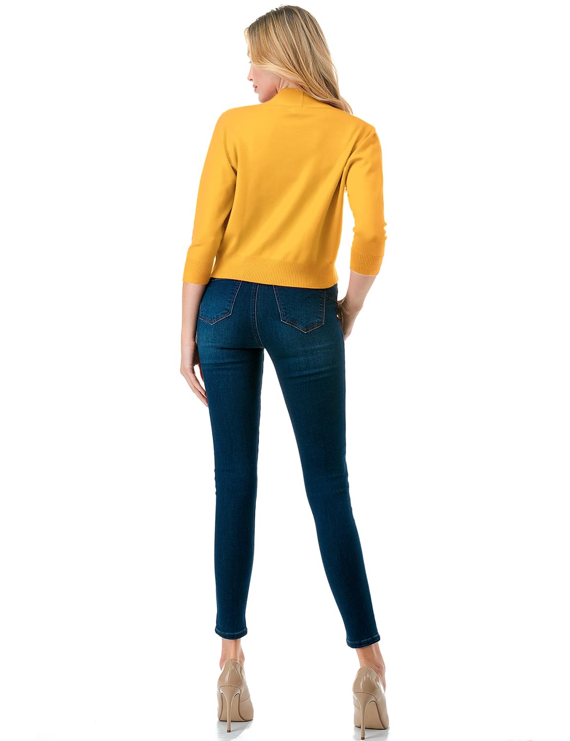 LALABEE Damen-Bolero, klassisch, 3/4-Ärmel, vorne offen, kurz, Cardigan, Shrugs für Kleider (S~XXL)