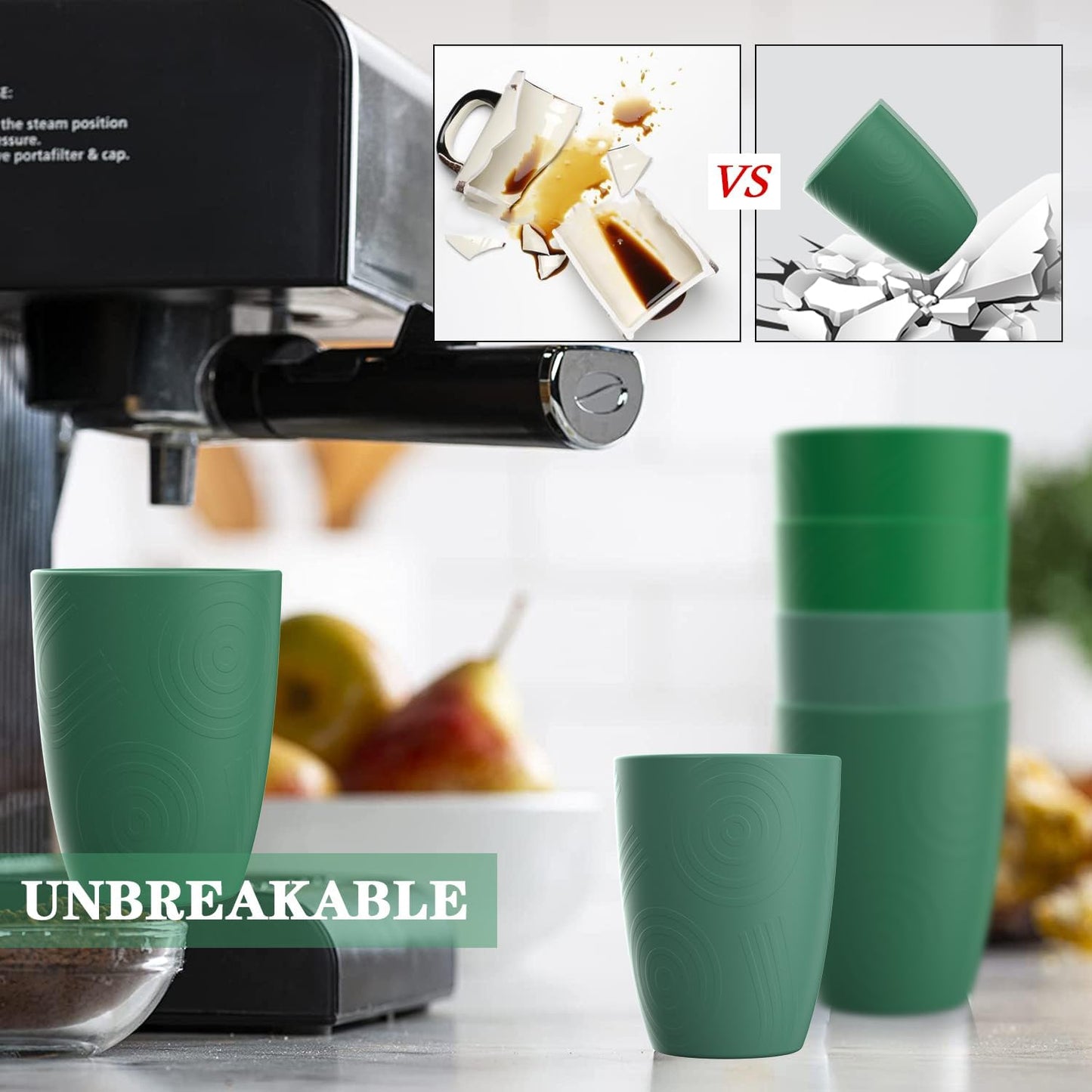 Homienly Becher mit Weizenstrohhalm, Plastikbecher, unzerbrechliche Trinkbecher, wiederverwendbare, spülmaschinenfeste Wassergläser, stapelbare Plastik-Wasserbecher in mehreren Farben (20 OZ, 8 Stück)