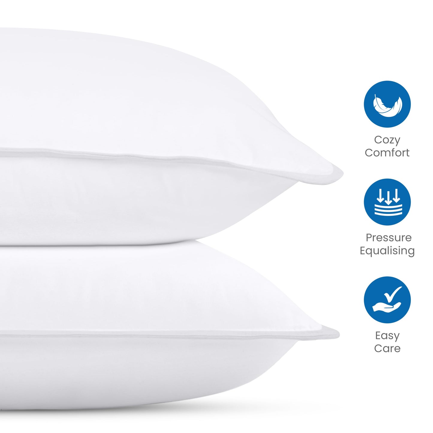 Utopia Bedding Bettkissen zum Schlafen (weiß), Queen Size, 2er-Set, Hotelkissen, Kühlkissen für Seiten-, Rücken- oder Bauchschläfer