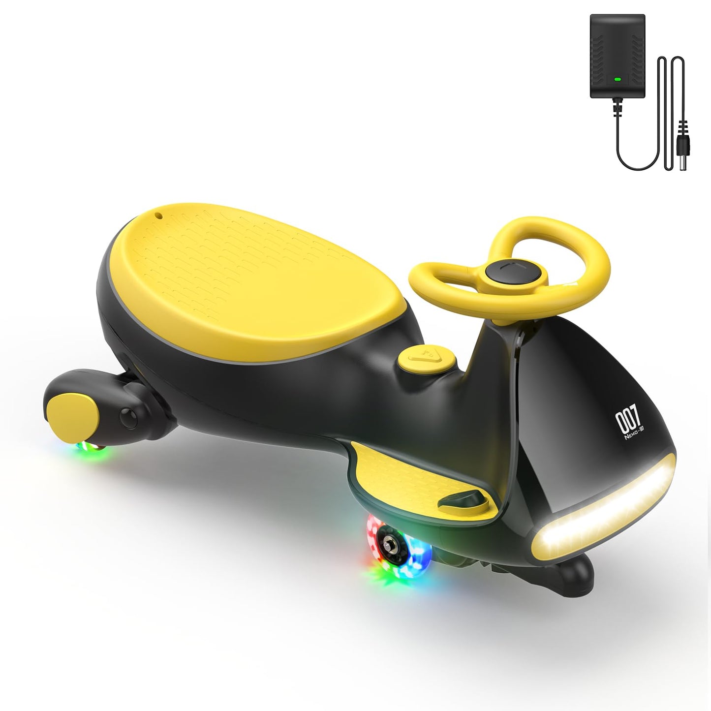 12V N7 Pro Electric Wiggle Car – Pedal-Powered Fun for Kids, Lights & Bluetooth Ride-On (by Fanttik)