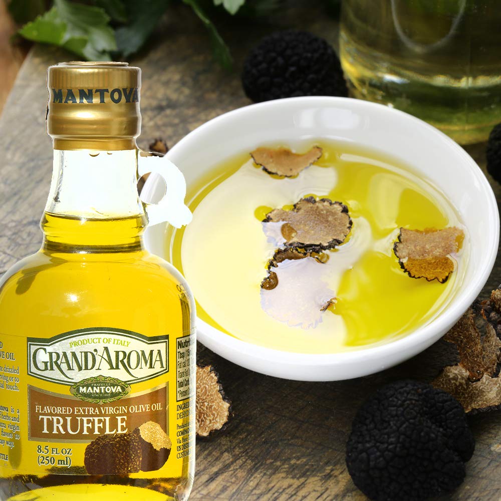 Mantova Grand’Aroma Flavored Extra Virgin Olive Oils, Variety Gift Set, made in Italy, cold-pressed, 100% natural, heart-healthy, for grilling, barbequing, smoking, and cooking, 8.5 oz