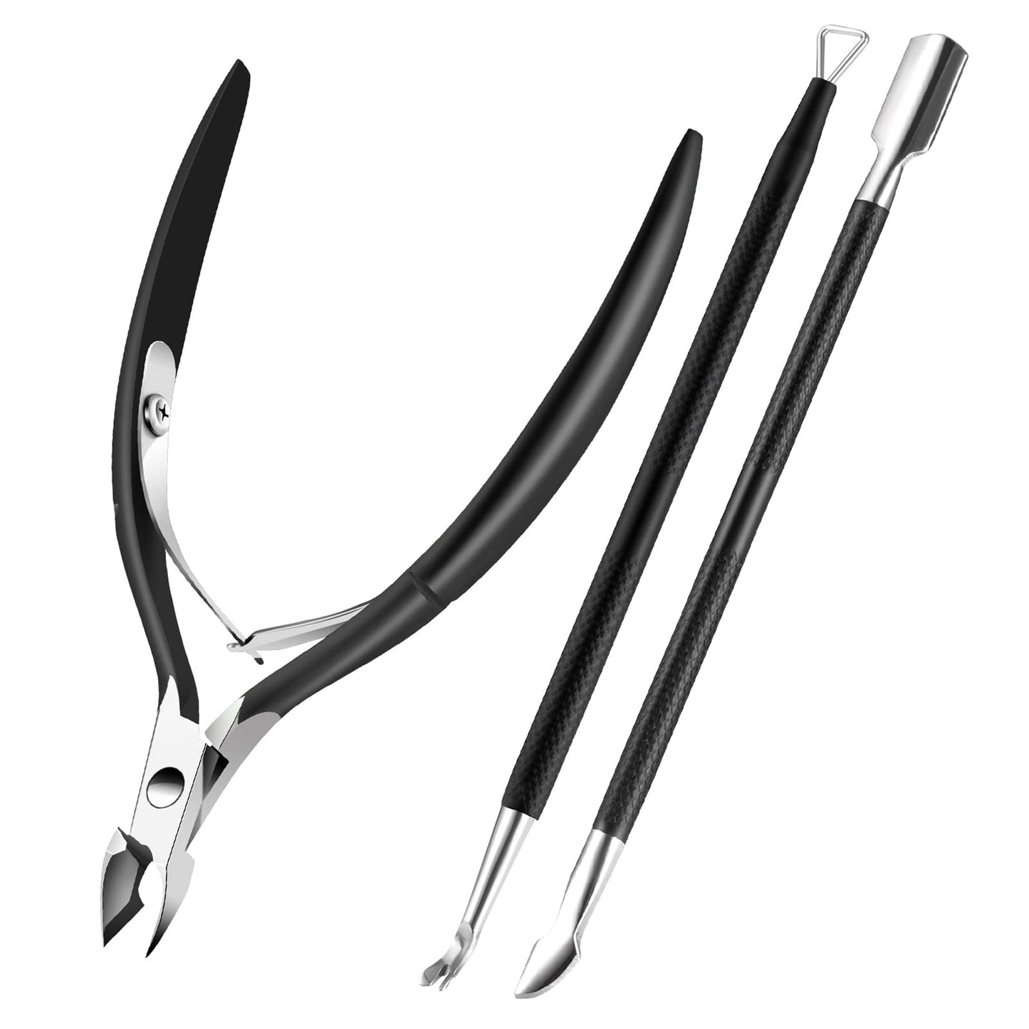 3-Piece Rainbow Cuticle Care Kit – Precision Trimmer, Dual-Head Pusher & Scraper | Surgical-Grade Stainless Steel