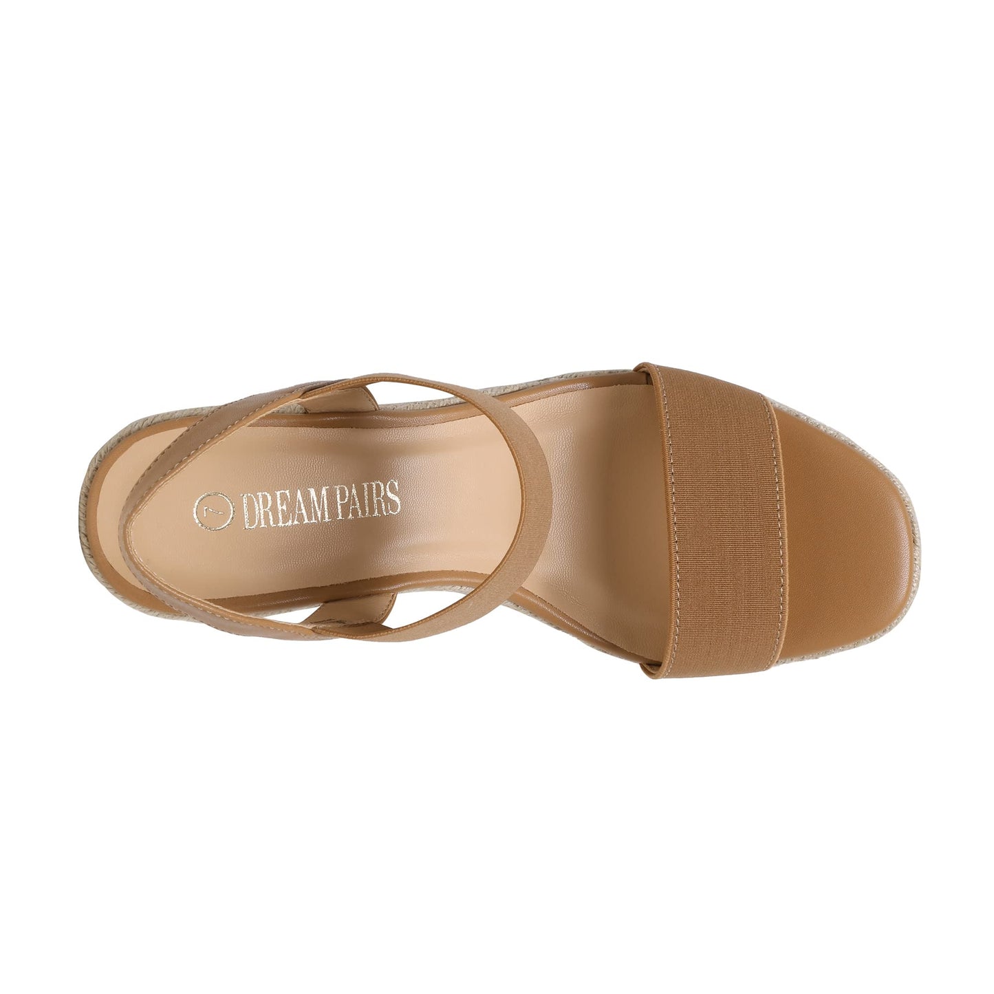 DREAM PAIRS Damen Espadrilles mit offener Spitze, elegante Plateausandalen, Schlupfsandalen mit elastischem Knöchelriemen und Keilabsatz