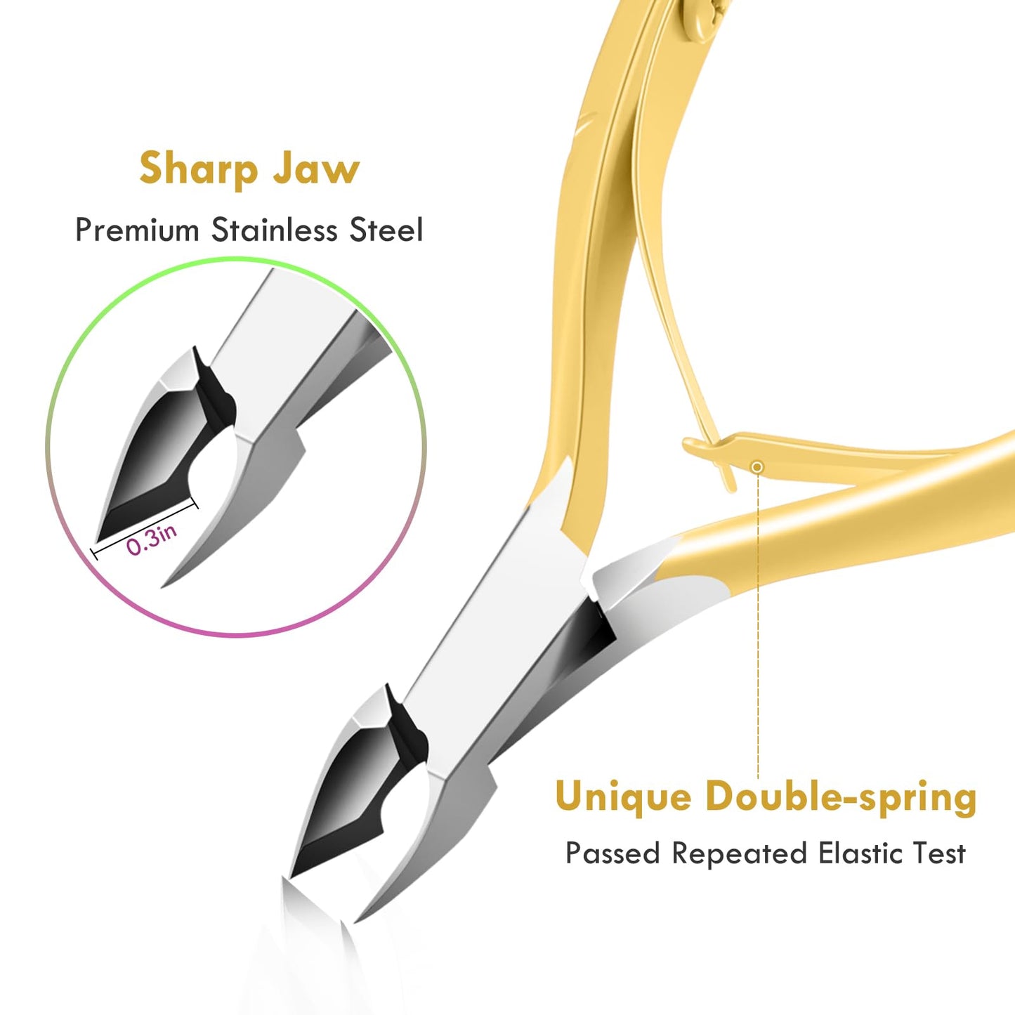 3-Piece Rainbow Cuticle Care Kit – Precision Trimmer, Dual-Head Pusher & Scraper | Surgical-Grade Stainless Steel