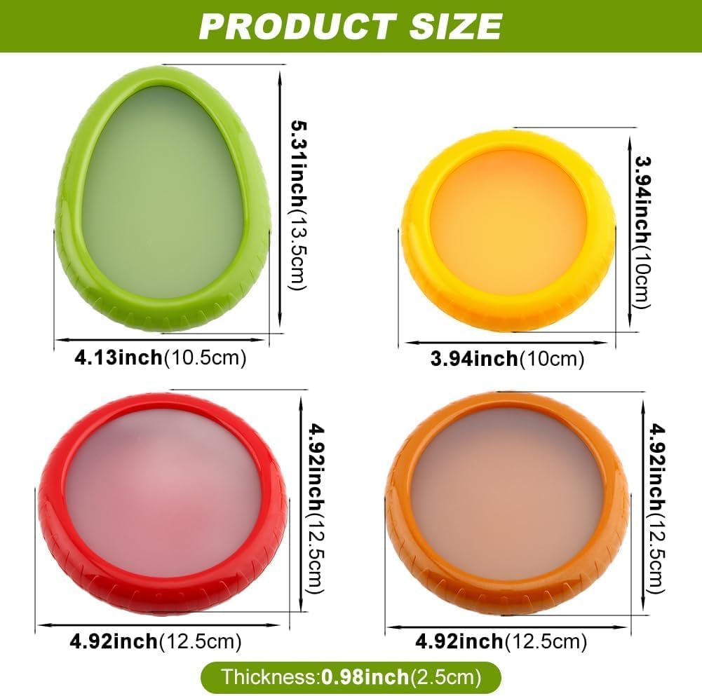 Avocado-Sparer und Tomatenhalter – Set mit 4 wiederverwendbaren Aufbewahrungsbehältern für den Kühlschrank – Ideal für Knoblauch, Zwiebeln, Zitronen und Kartoffeln