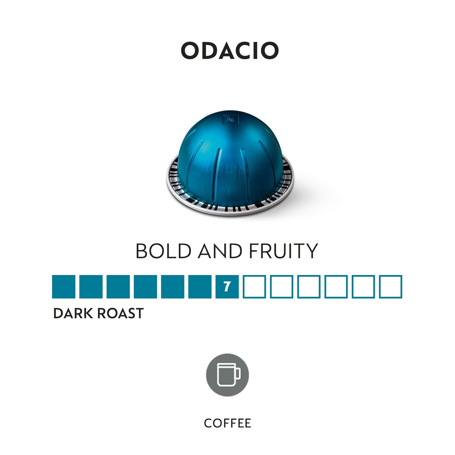 Nespresso-Kapseln Vertuo, Intenso, dunkel gerösteter Kaffee, Kaffeepads à 30 Stück, ergibt 225 ml.