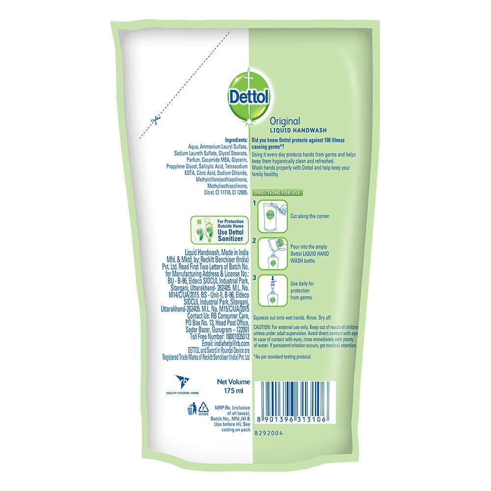 Dettol Original Liquid Handwash | 875ml (29.59 Fl Oz) | Pack of 2