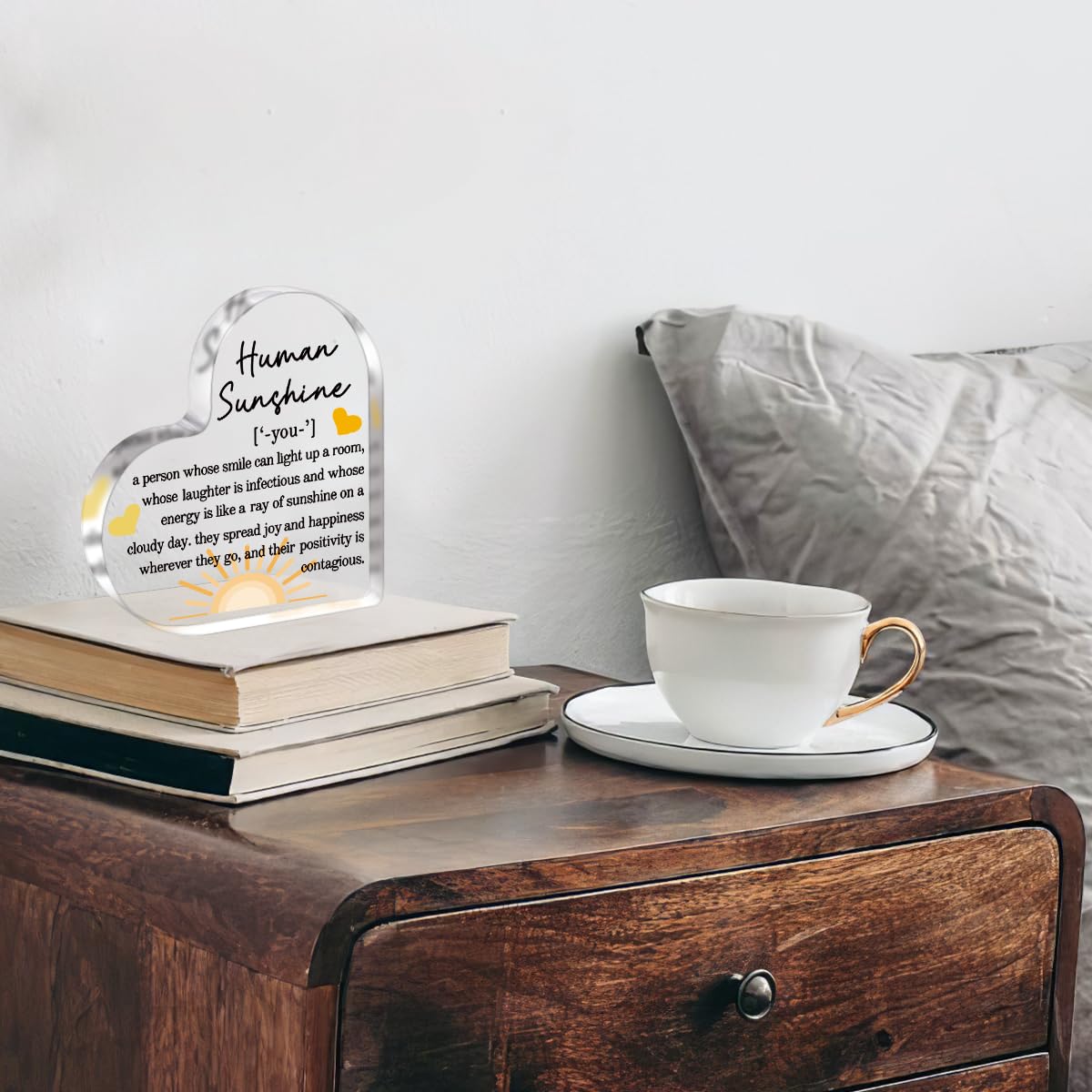 A heartfelt thank-you gift that says it all—beautifully printed on a clear 4.7 x 4.3 inch acrylic sign. Stylish, lightweight, and ready to display on any desk, shelf, or tabletop. Each piece is gift-ready and designed to leave a lasting impression.