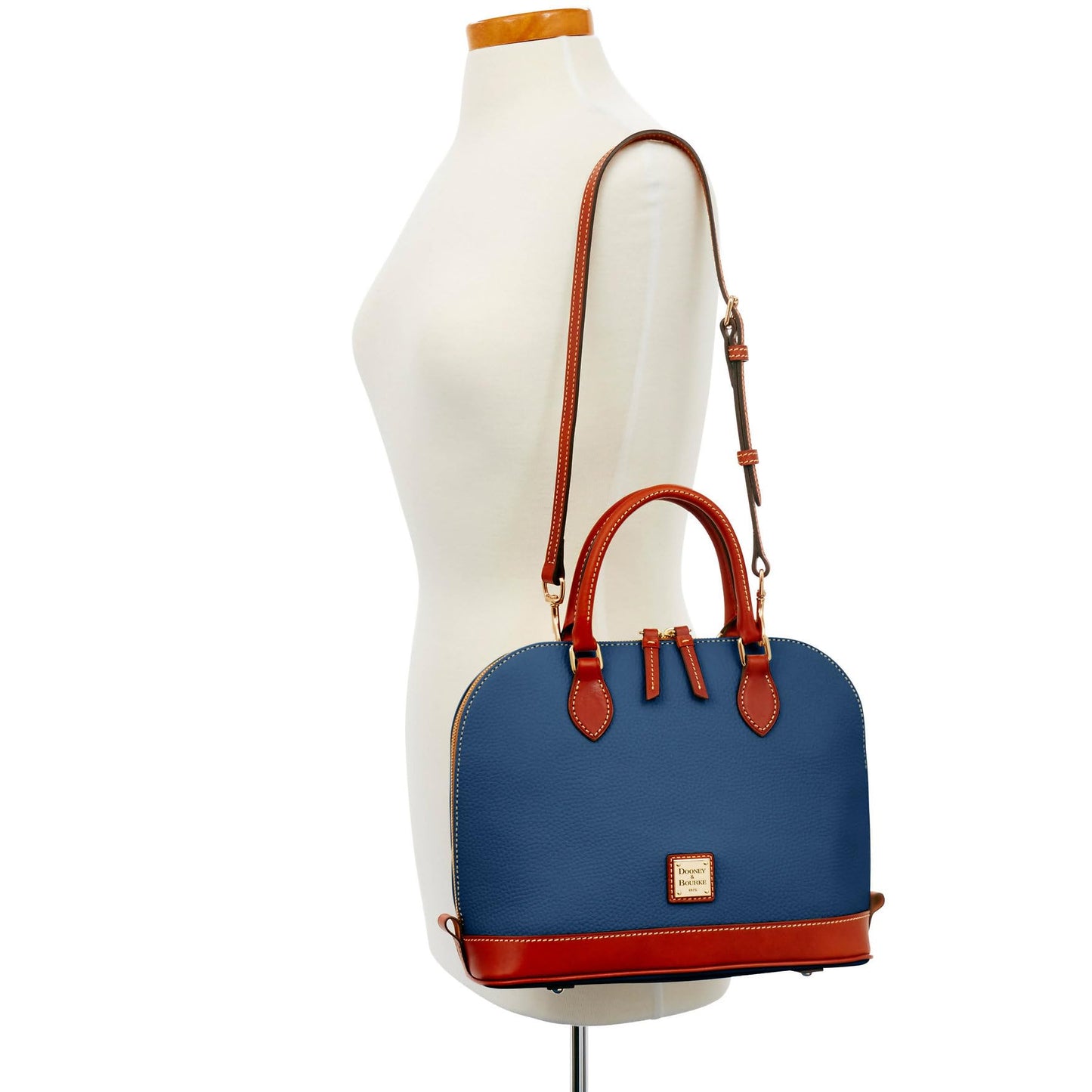 Dooney & Bourke Women's Zip Zip Satchel in Pebble Grain Leather, Large Handbag with Adjustable & Detachable Shoulder Strap