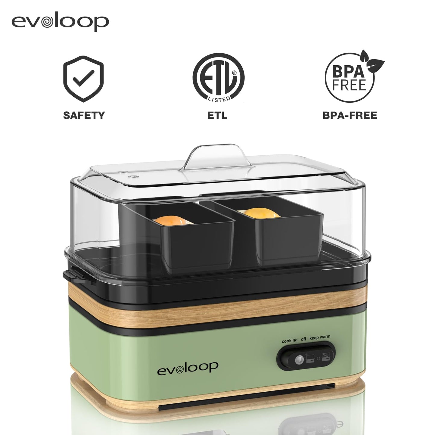 Rapid Egg Cooker Electric 6 Eggs Capacity, Soft, Medium, Hard Boiled, Poacher, Omelet Maker Egg Poacher With Auto Shut-Off, BPA Free