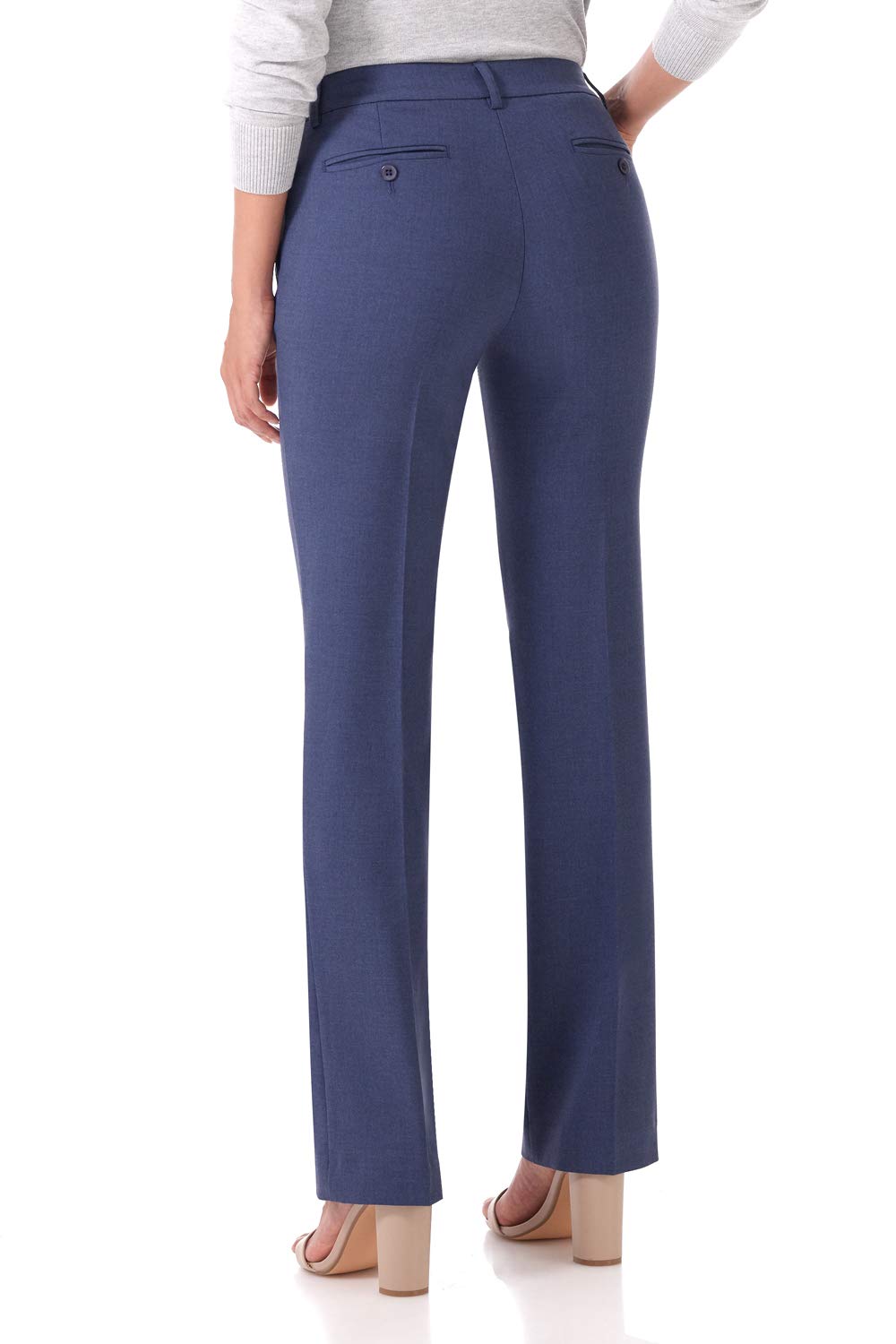 Rekucci Smart Stretch-Hose für Damen vom Schreibtisch bis zum Abendessen mit geradem Bein und Reißverschluss