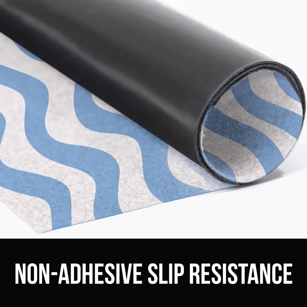 Gorilla Grip LeakGuard, nicht klebende Unterspülmatte für Küchenschränke, 24 x 40, wasserdichte, schnell trocknende Regaleinlage, langlebige, saugfähige Filzmatten für Badezimmerwaschbecken, Schränke, Kommoden, Damast, Taupe-Creme
