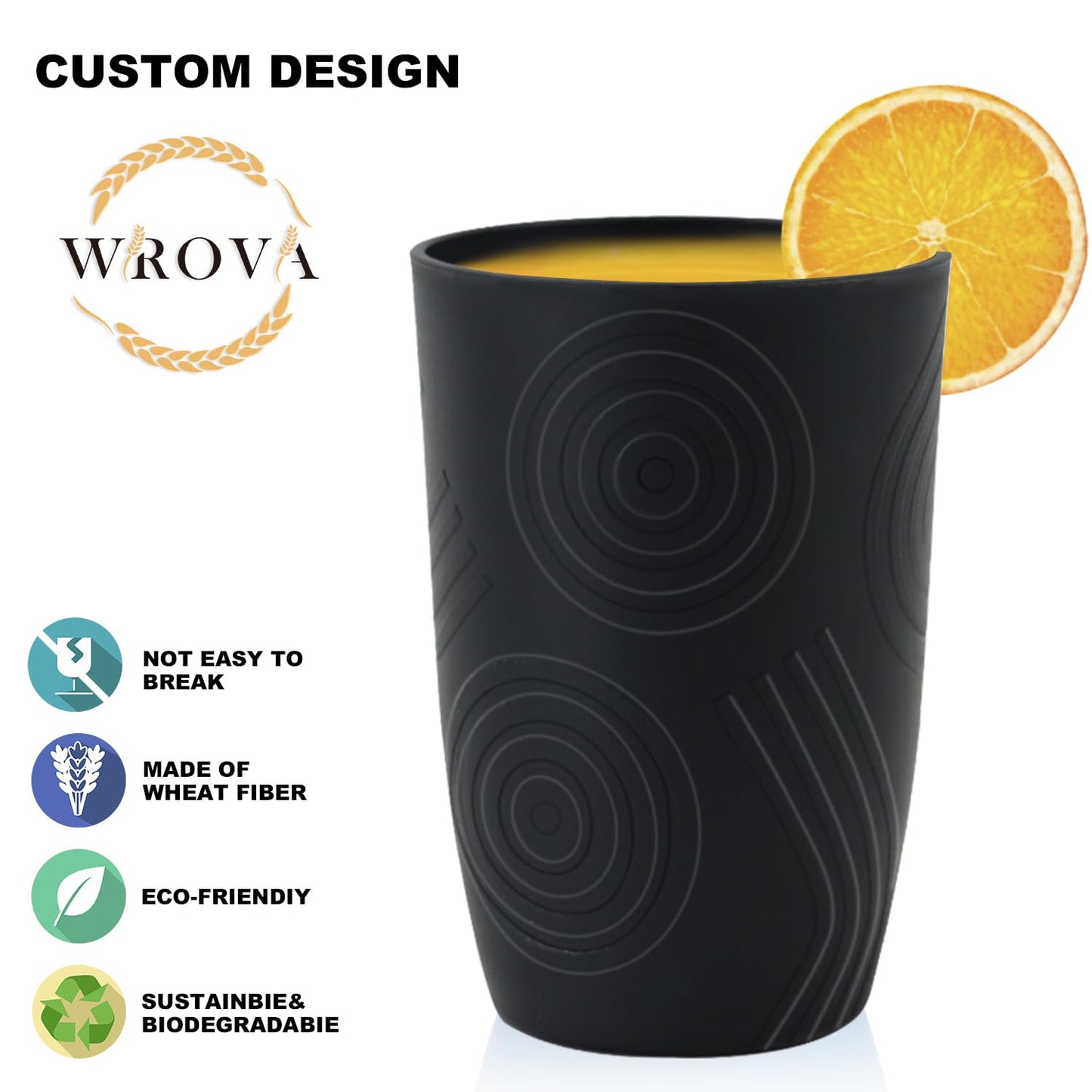 Wheat Straw Cups 8 PCS Good Alternative to Plastic Reusable Cups 20 oz Unbreakable Drinking Cup Reusable Dishwasher Safe Water Plastic Glasses Colorful Series