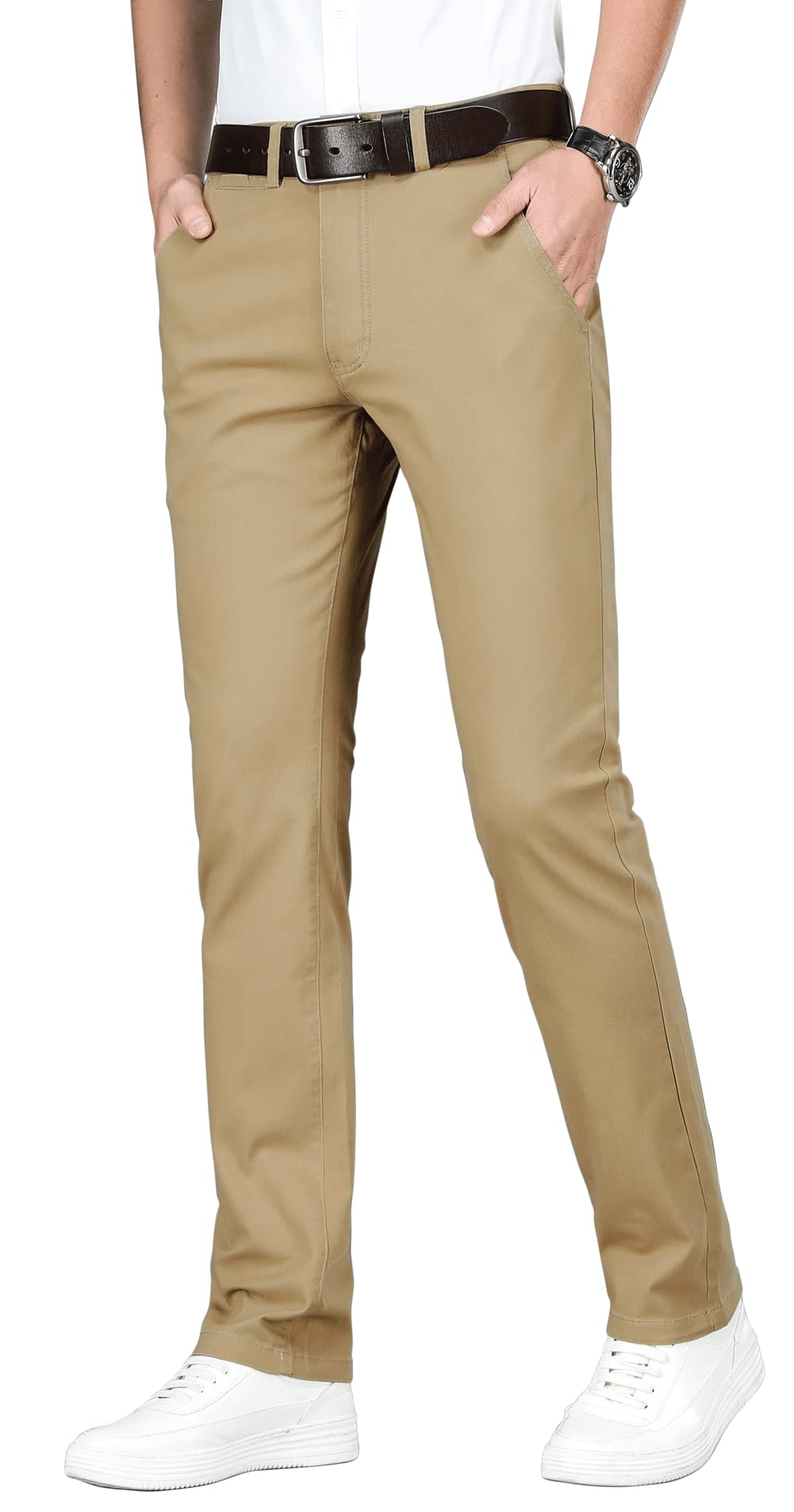ESSYSHE Men’s Slim Fit Chino Pants Stretch Casual Khaki Pants for Men