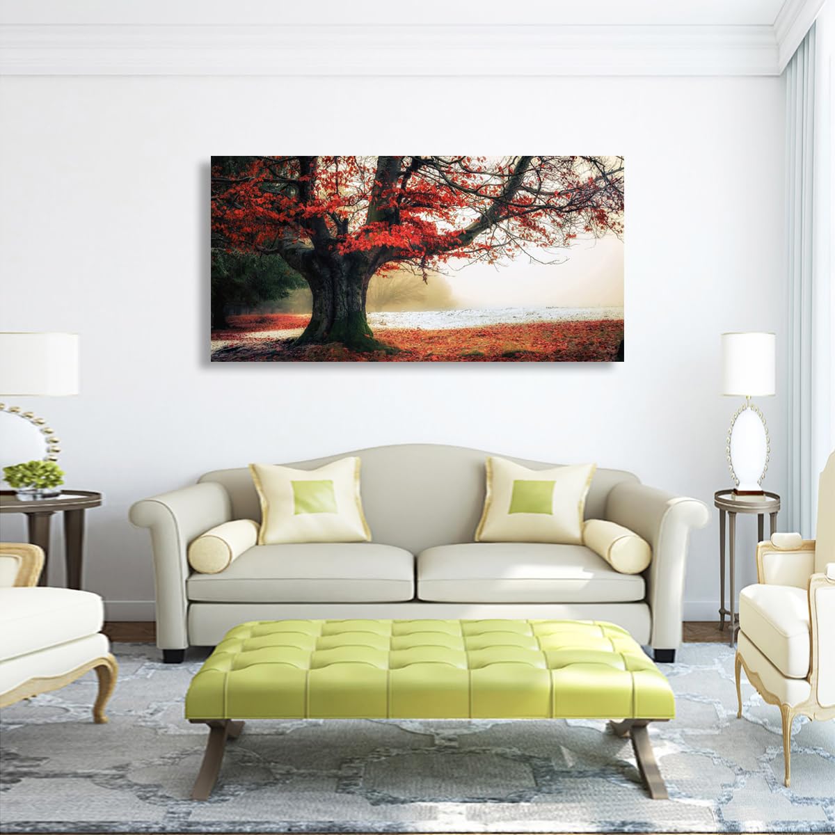 Golden Lotus Pictures Canvas Wall Art for Living room Office Bedroom Wall Decor,Flowers Wall Art Print Paintings Modern Abstract Oil Painting Artwork Waterproof Ready to Hang-20x40inch