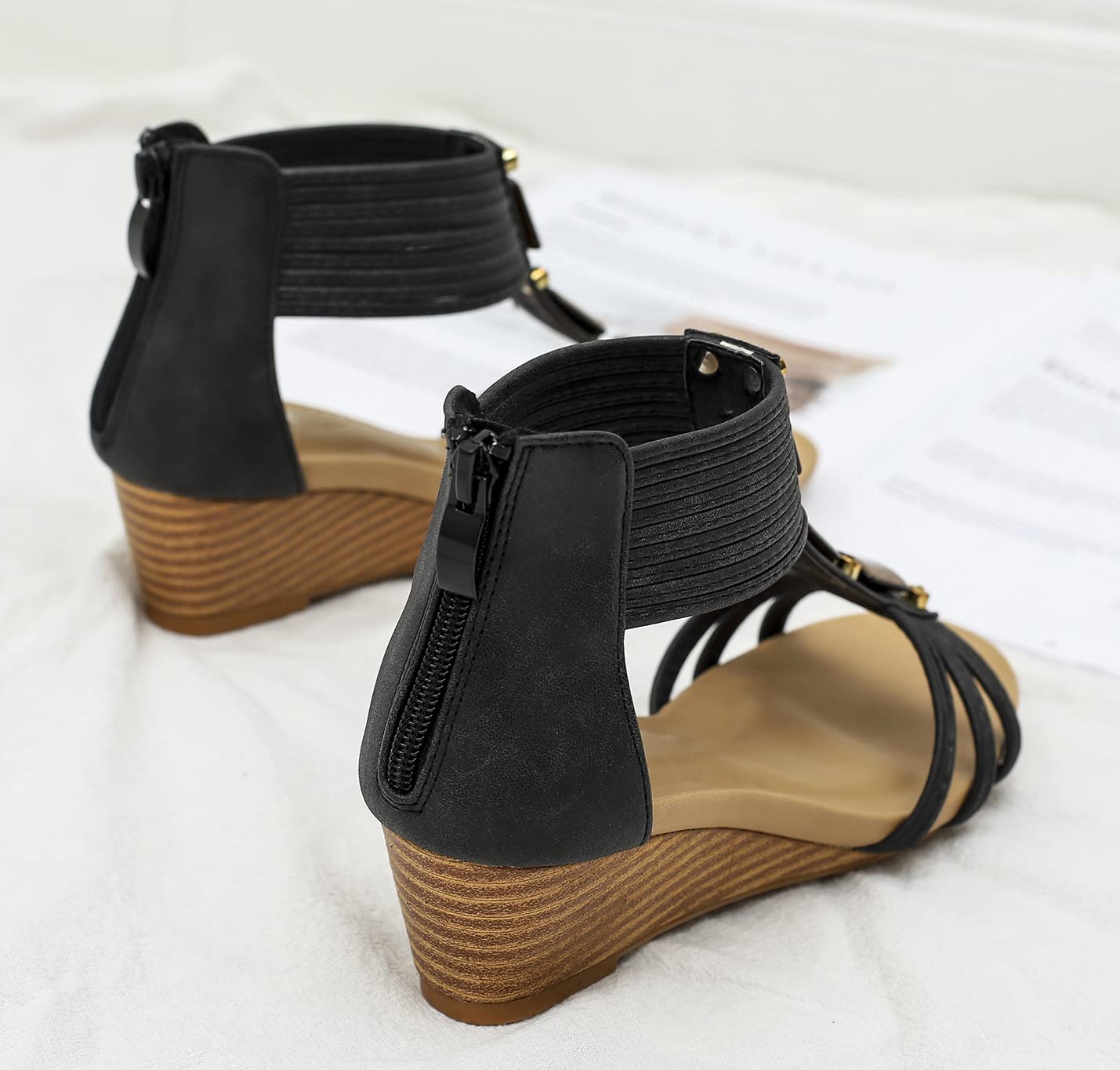 Keilsandalen für Damen, elegant, lässig, für den Sommer, süß, bequem, mit Keilabsatz, Strandsandale